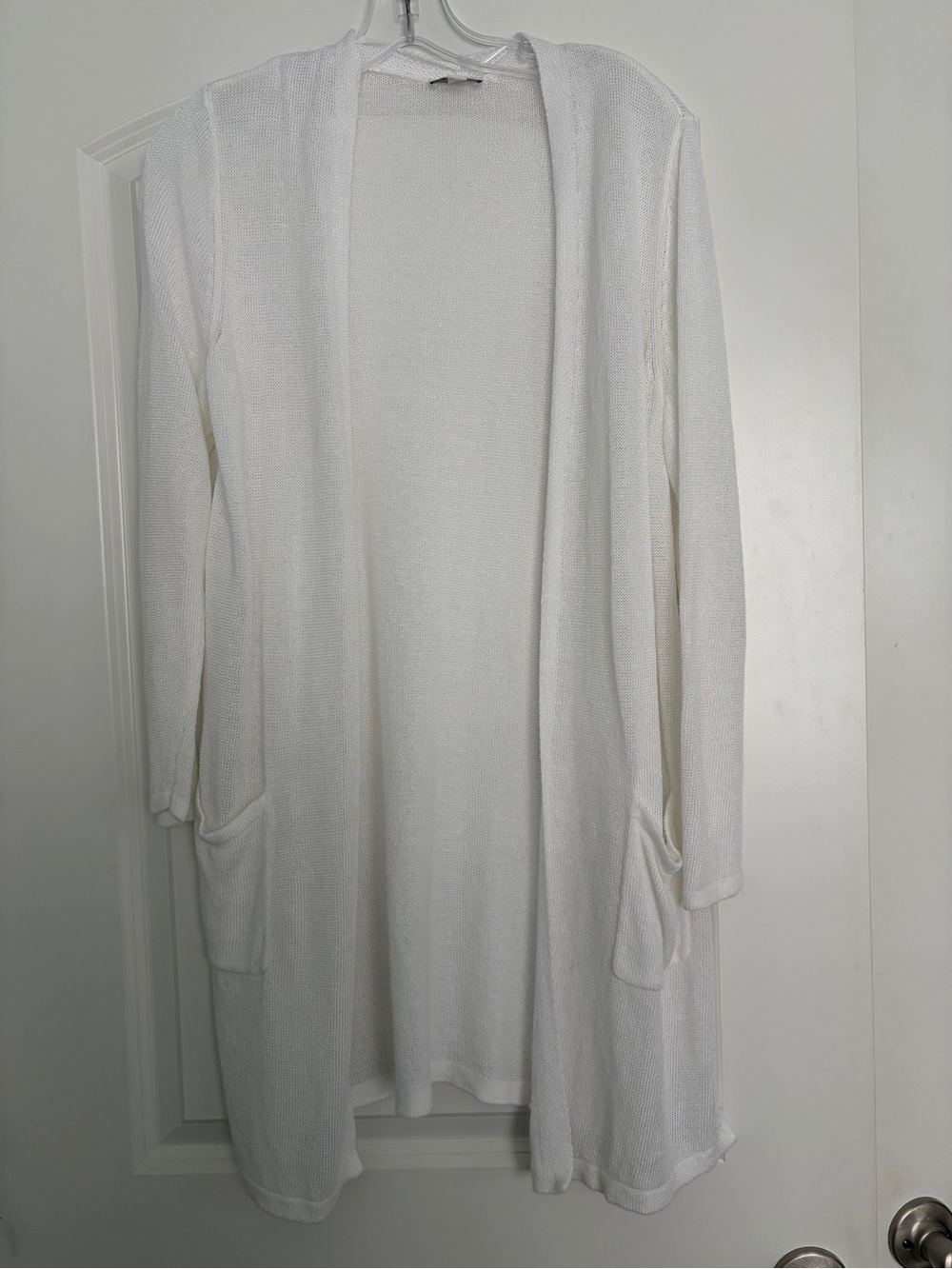 J. Jill Open-Front Long Cardigan in White